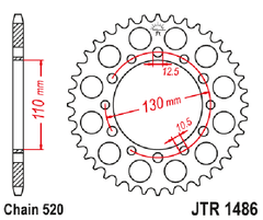 JTR1486.44 Kawasaki  44T Rear Sprocket