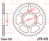 JTR478.43 Kawasaki CX500, ZX-6R, Z750, ZR750, ZX636; 43 Teeth Rear Sprocket