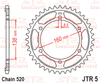 JTR5.44 Aprilia; Betamotor, Gilera, JT 44T Rear Sprocket
